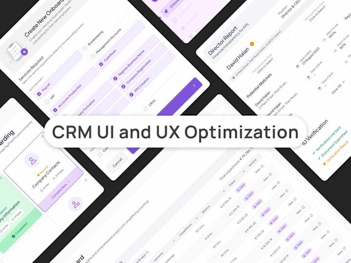 Cover image for Optimizing UI and UX of Accounting SaaS / CRM