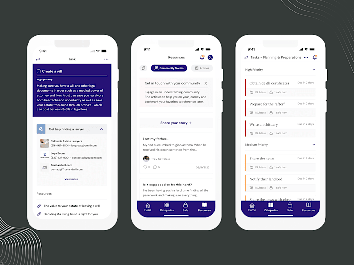 Cover image for End-of-life planning and grief management app