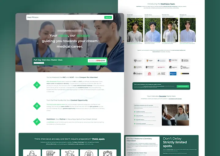 Cover image for MedVision: Landing Page for Medical & Dental Workshop