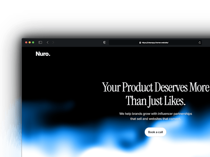 Cover image for Nuro. - A Web Design and Influencer Marketing Agency Website