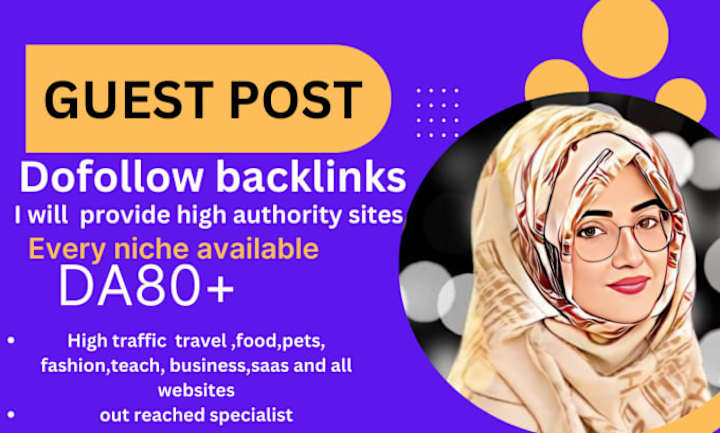 Cover image for I will do guest post on high da DR websites do follow backlinks