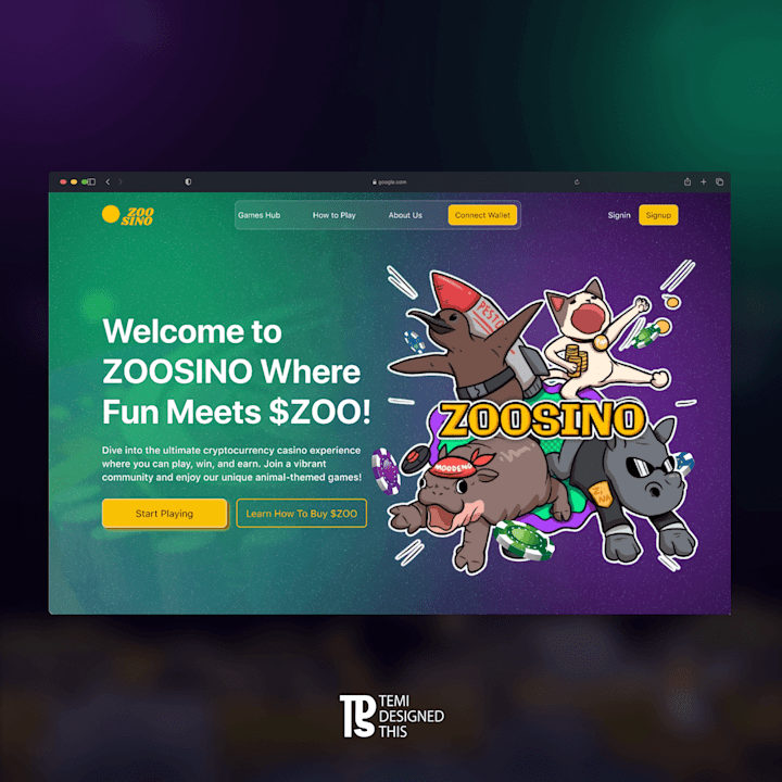 Cover image for Landing Page for a Web3 Casino Game