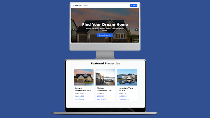 Cover image for RealVee - A Real Estate Platform 
