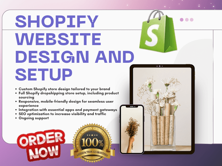 Cover image for shopify website design shopify dropshipping shopify store setup