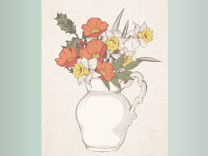 Cover image for Blooms of Beginnings: Custom Birth Flower Bouquet Drawing