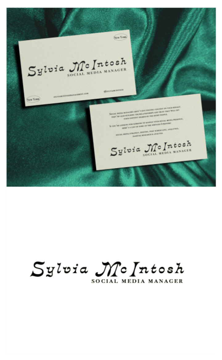 Cover image for Social Media Manager logo and business card