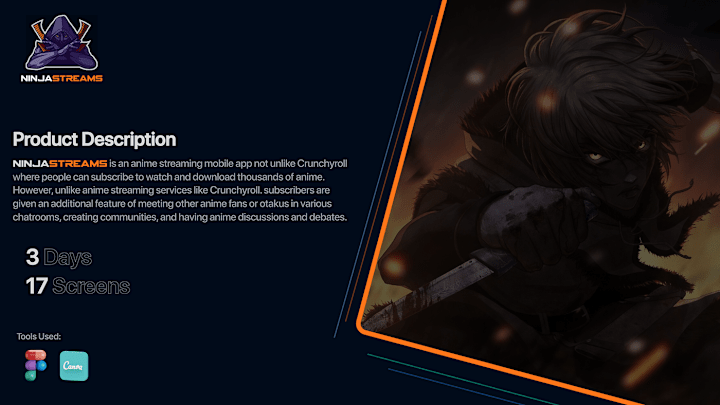 Cover image for NinjaStreams Anime Streaming/Chatroom Mobile App on Behance