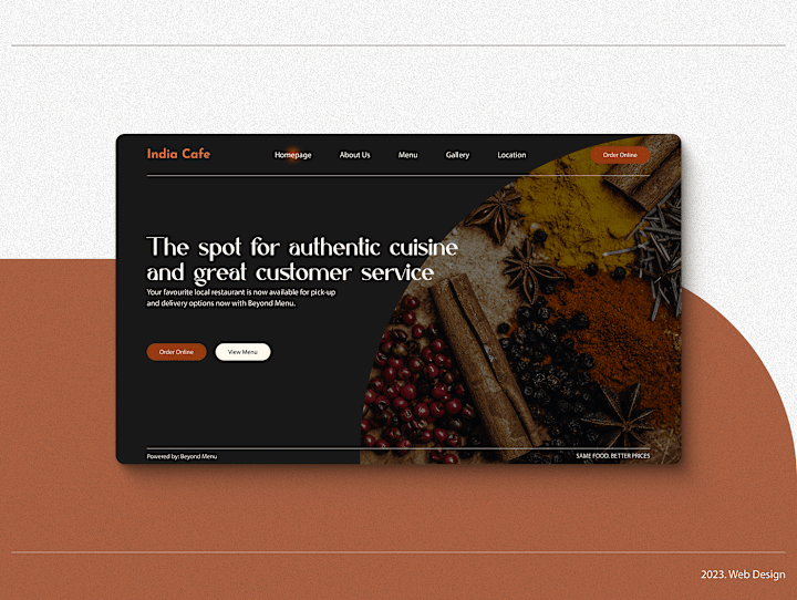 Cover image for Indian Restaurant Website Redesign | Behance