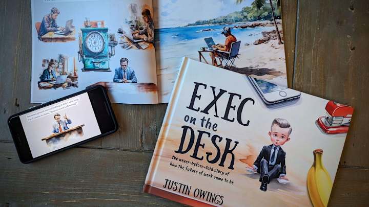 Cover image for Wrote, Designed, Published Book "Exec on the Desk"