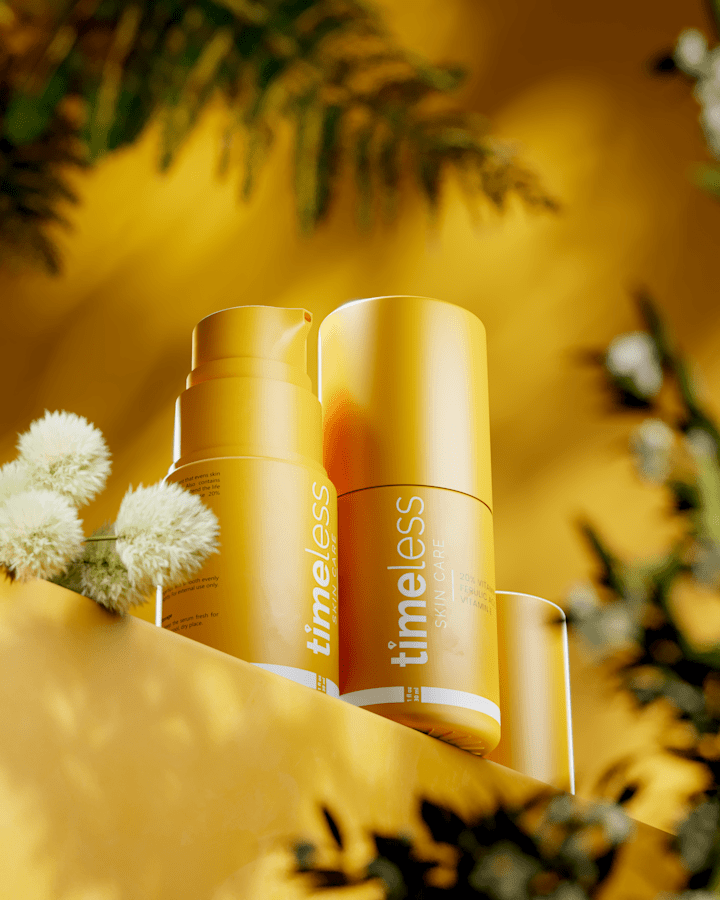 Cover image for Timeless Skincare Yellow | 3D Product Render