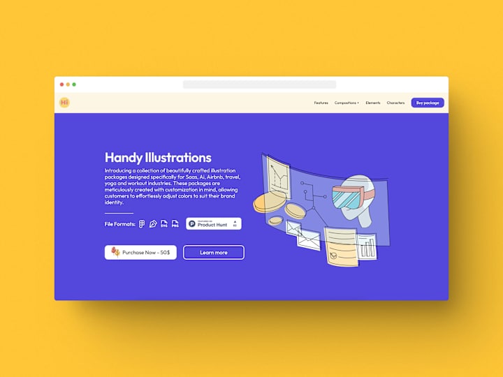 Cover image for Handy Illustrations - Framer Website