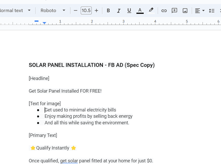 Cover image for Solar Panel Installation Facebook Ad Copy