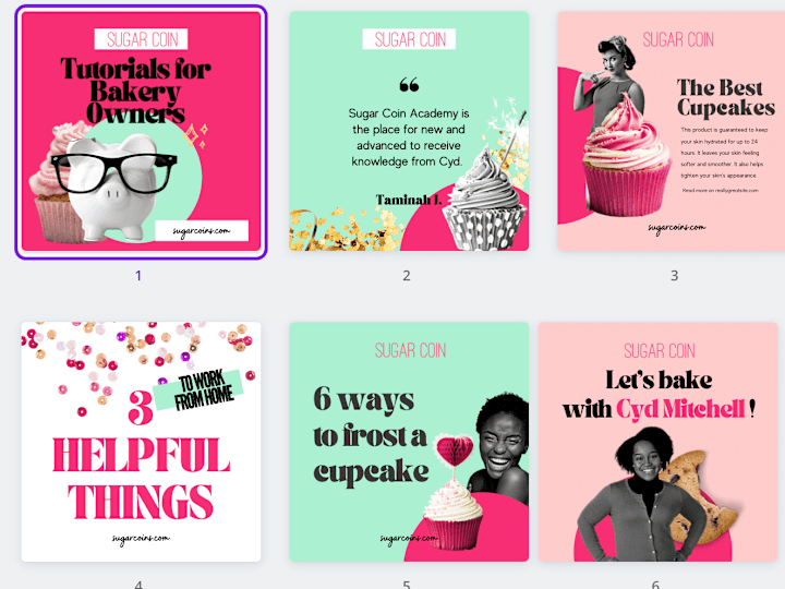 Cover image for Social Media feed for a cheerful baking service