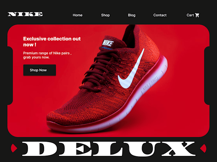 Cover image for Nike shoe Web Design