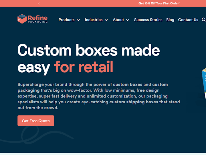 Cover image for Refine Packaging: Comprehensive Custom WordPress Development