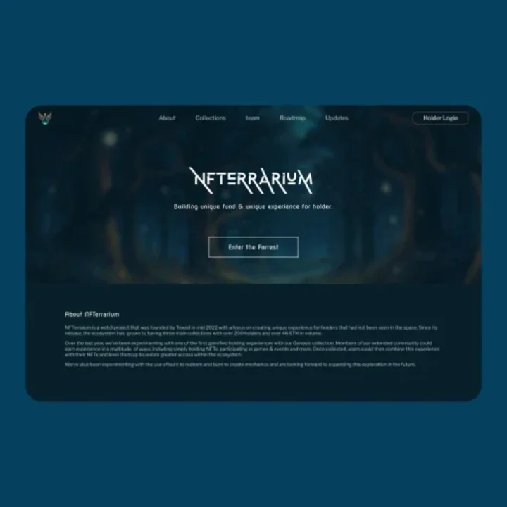 Cover image for NFTerrarium Landing Page