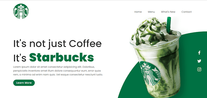 Cover image for Starbucks Landing Page 