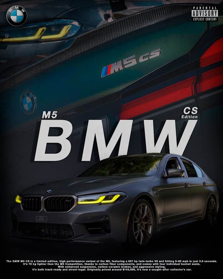 Cover image for BMW M5 CS Poster Design