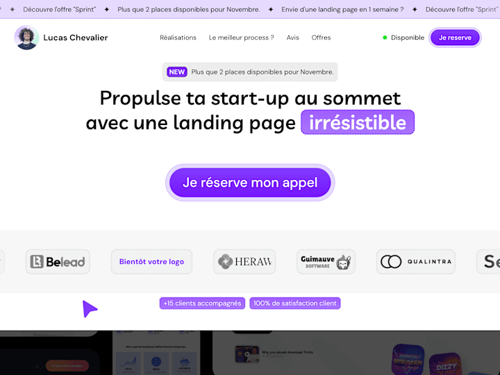 Cover image for Just Dev | Landing page irréssistible pour start-up