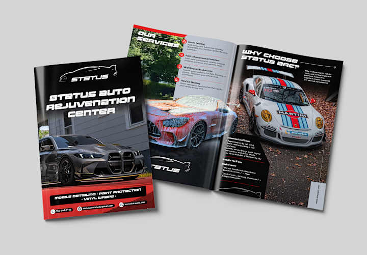 Cover image for Bifold Brochure Design for Status Auto Rejuvenation Center