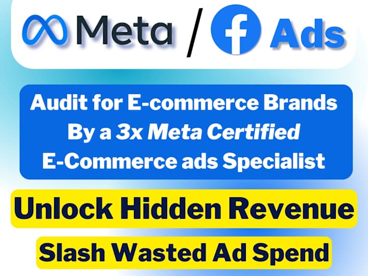 Cover image for 📋 Audit: Facebook/Meta Ads Accounts for Ecommerce & DTC Brands