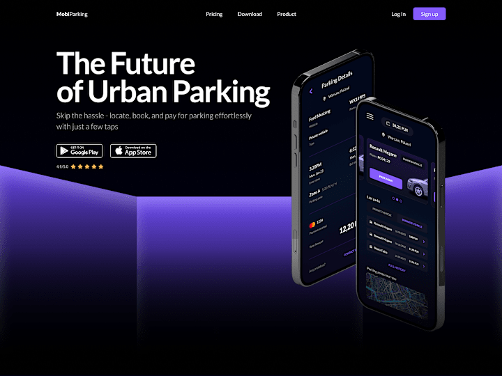 Cover image for MobiParking - lading page design