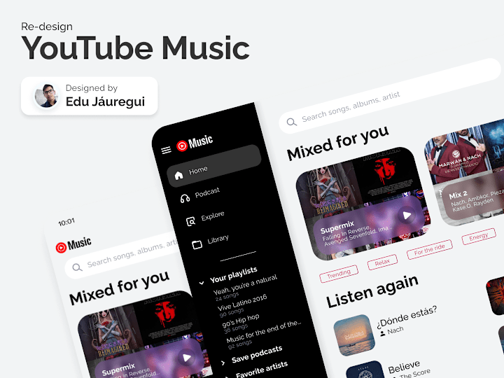 Cover image for Re-design YouTube Music app