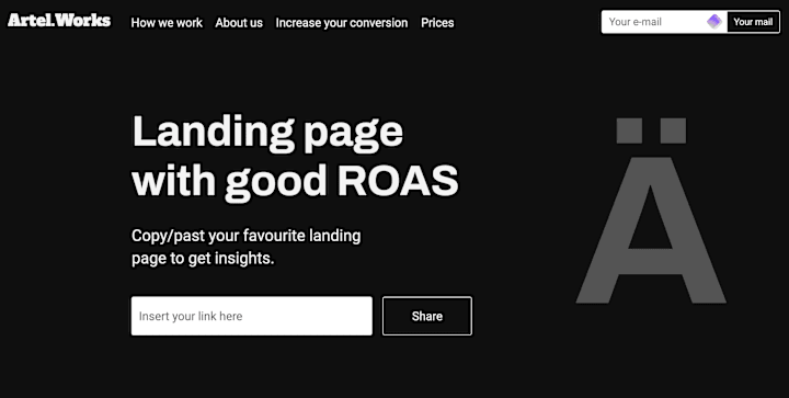 Cover image for Landing page with good ROAS