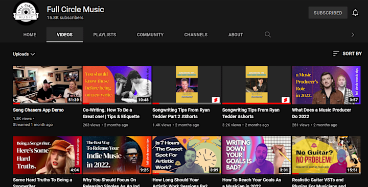 Cover image for Full Circle Music YouTube Account