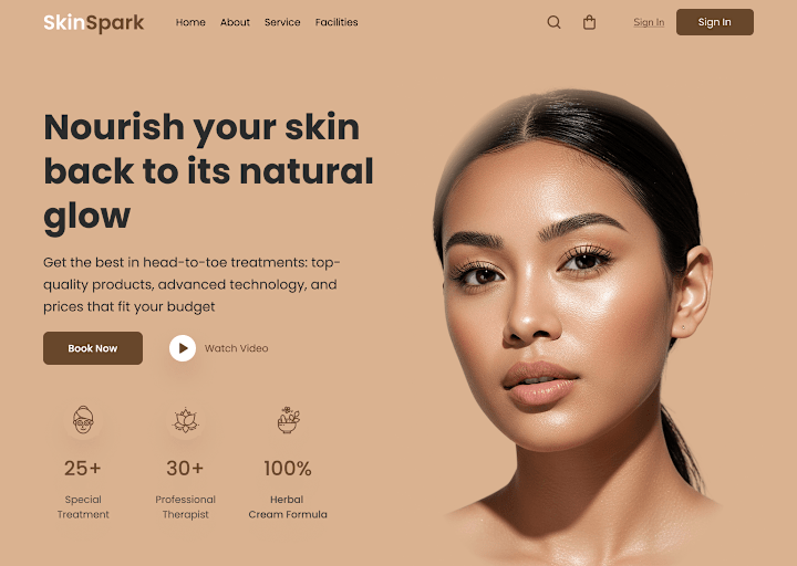 Cover image for Skin Spark - Hero Design for Skin Care Website 