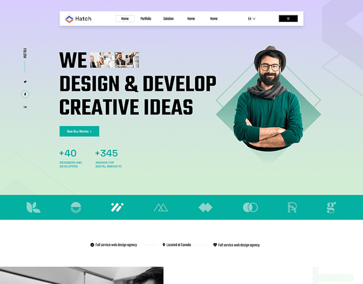 Cover image for Creative agency, Figma template, UIUX DESIGN