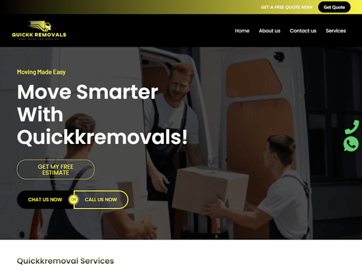 Cover image for Moving company website design