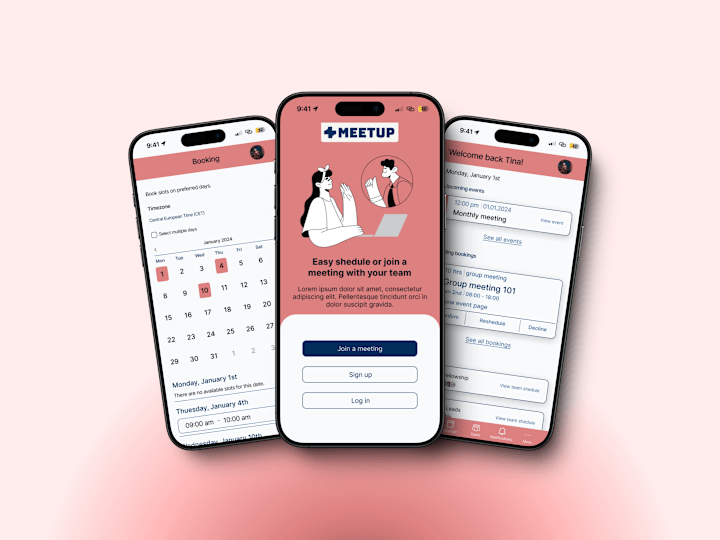 Cover image for MeetUp sheduling App | UX/UI design freelance project