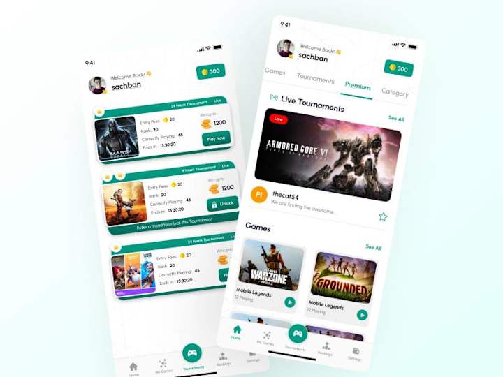 Cover image for Mobile Gaming Tournament Platform - UI/UX Design for Engaging