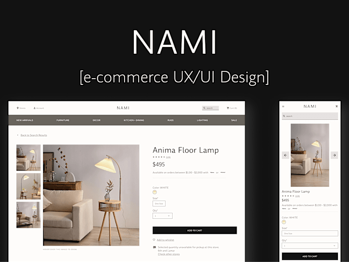 Cover image for NAMI [e-commerce UX/UI Design]