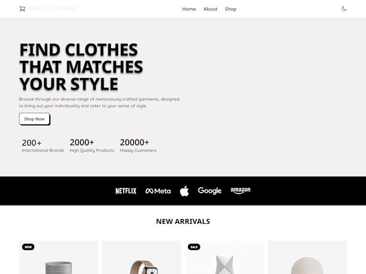 Cover image for Shaolin Wears : An Ecommerce Website