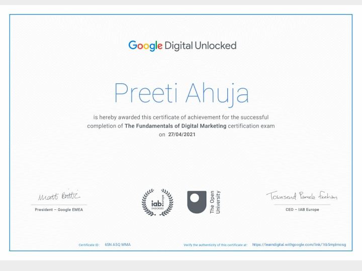 Cover image for Certified from Google