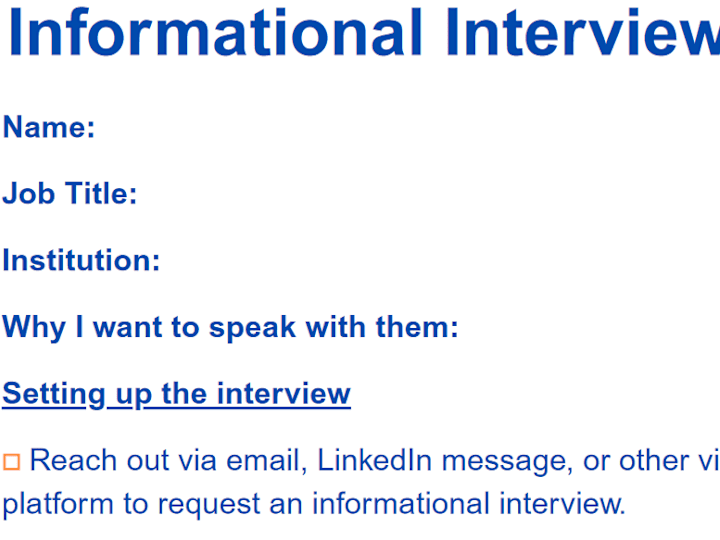 Cover image for Informational Interview Checklist