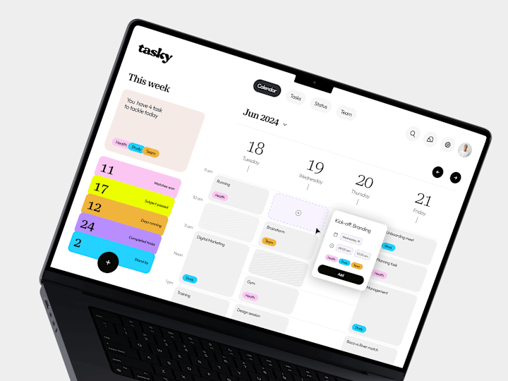 Cover image for Web & App Design — Tasky AI Task Organizer