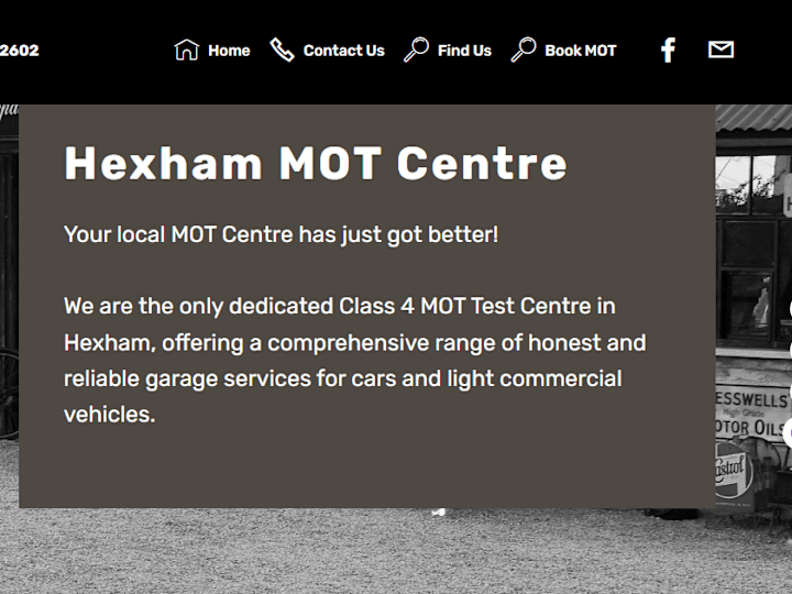 Cover image for Hexham MOT Centre - Home