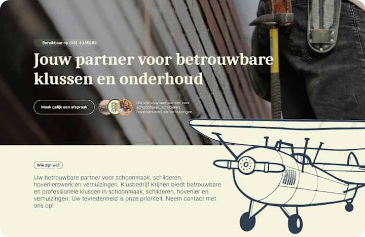 Cover image for Vintage-  Themed Website Design for Klusbedrijf Krijnen