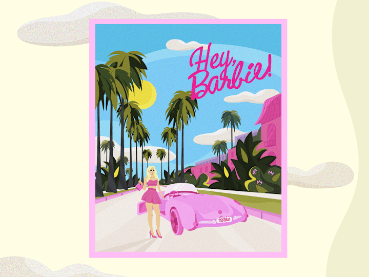 Cover image for 
"Hey, Barbie!" vintage illustration