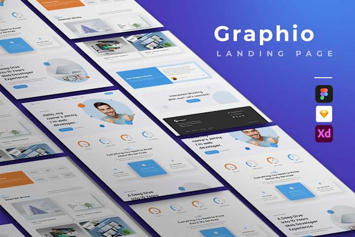 Cover image for Graphio Landing Page UI/UX Design For Web Designers Portfolio