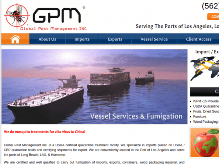Cover image for Commodity Fumigation Services for Global Pest Management Inc