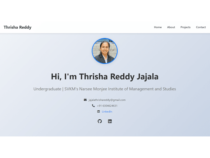 Cover image for Thrisha Reddy - Portfolio