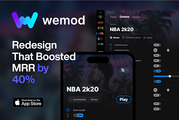 Cover image for WeMod · Redesign That Boosted MRR by  40%