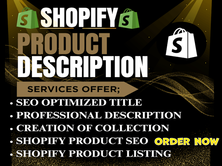 Cover image for I will be your shopify product description writer to boost sales
