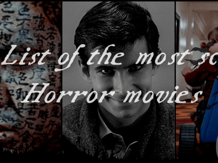 Cover image for A list of top five best and scariest horror movies.