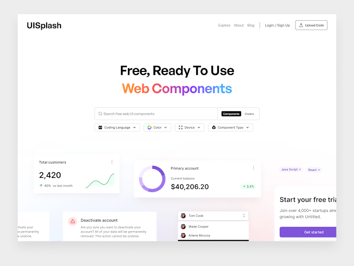 Cover image for UISplash Hero Section Redesign