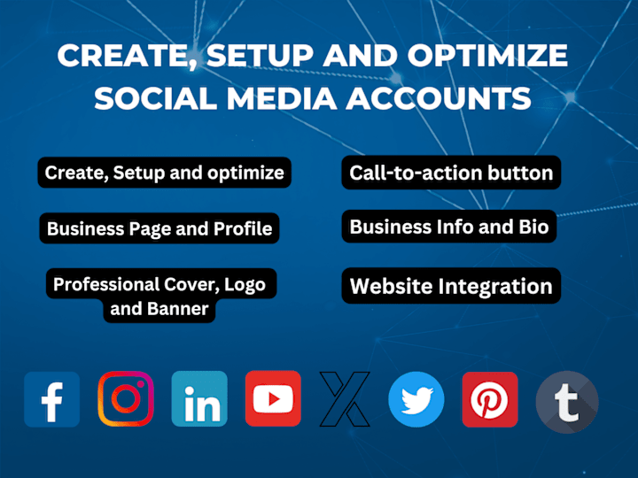 Cover image for I will perfectly create, setup and optimize social media account